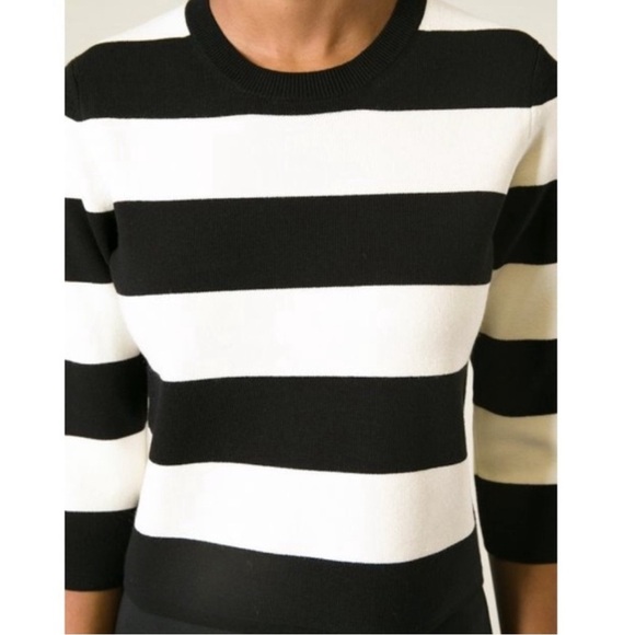 Theory Black and White Semi Cropped Sweater Size Small - Picture 1 of 9